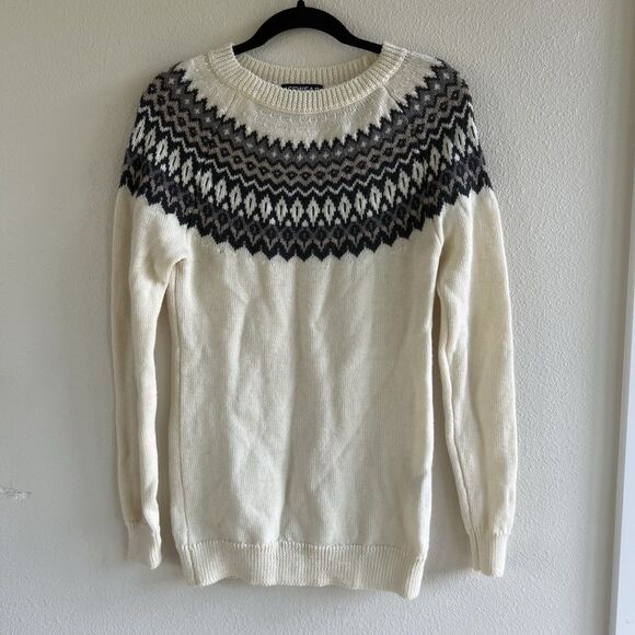 Icewear Icelandic Wool Sweater Women’s SZ M Fair isle Print Nordic Circular Yoke - Picture 1 of 9